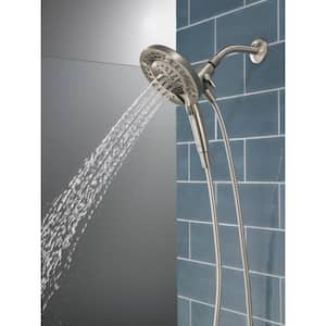 In2ition Two-in-One 5-Spray Patterns 6.63 in. Wall Mount Dual Shower Heads in Brushed Nickel
