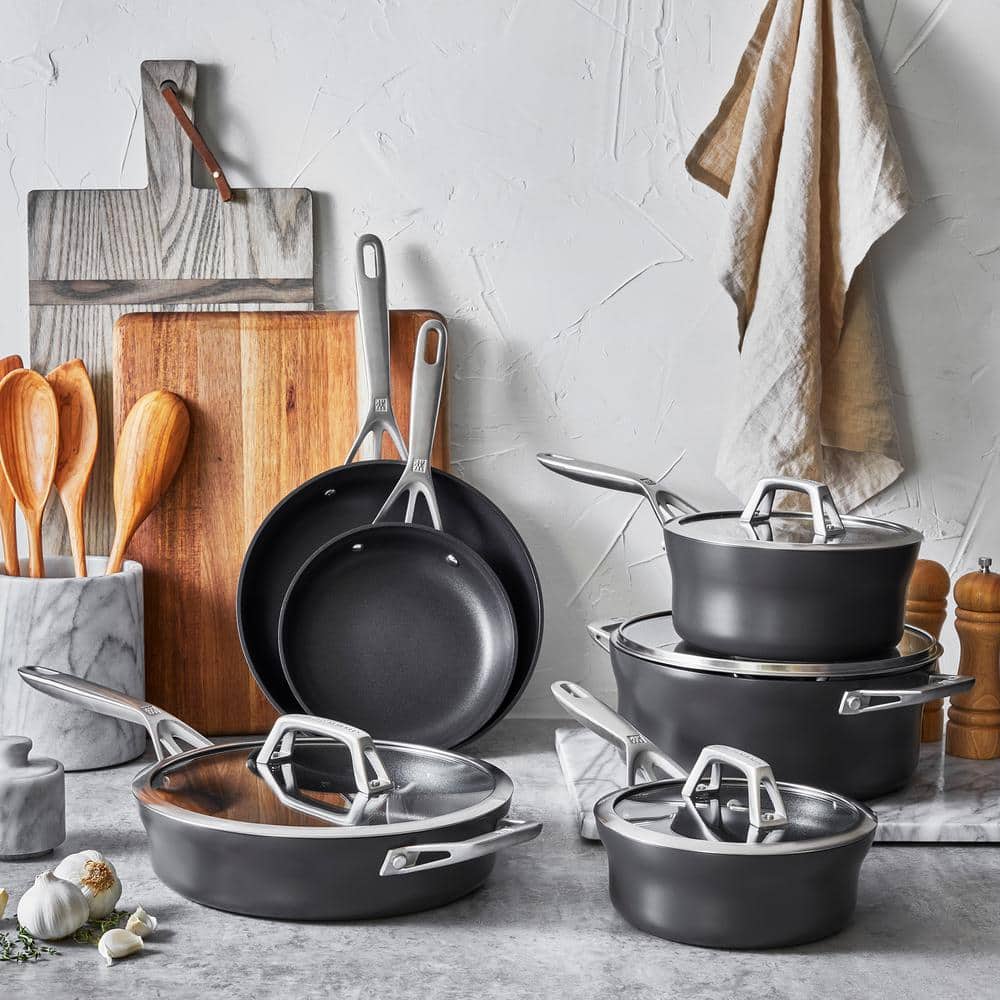 Zwilling Motion 10-Piece Black Aluminum Nonstick Cookware Set