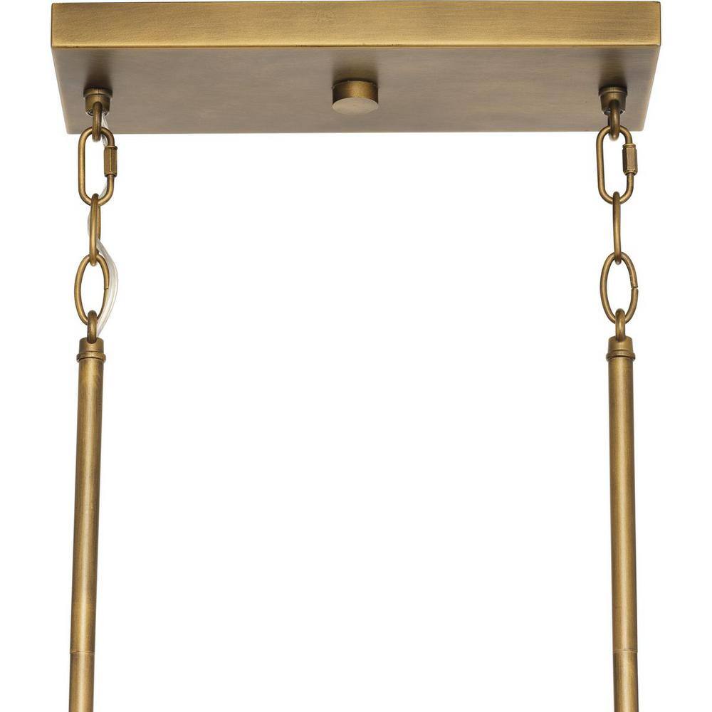 Burgess Aged Bronze 44'' Modern Farmhouse Island Light with Seeded Glass