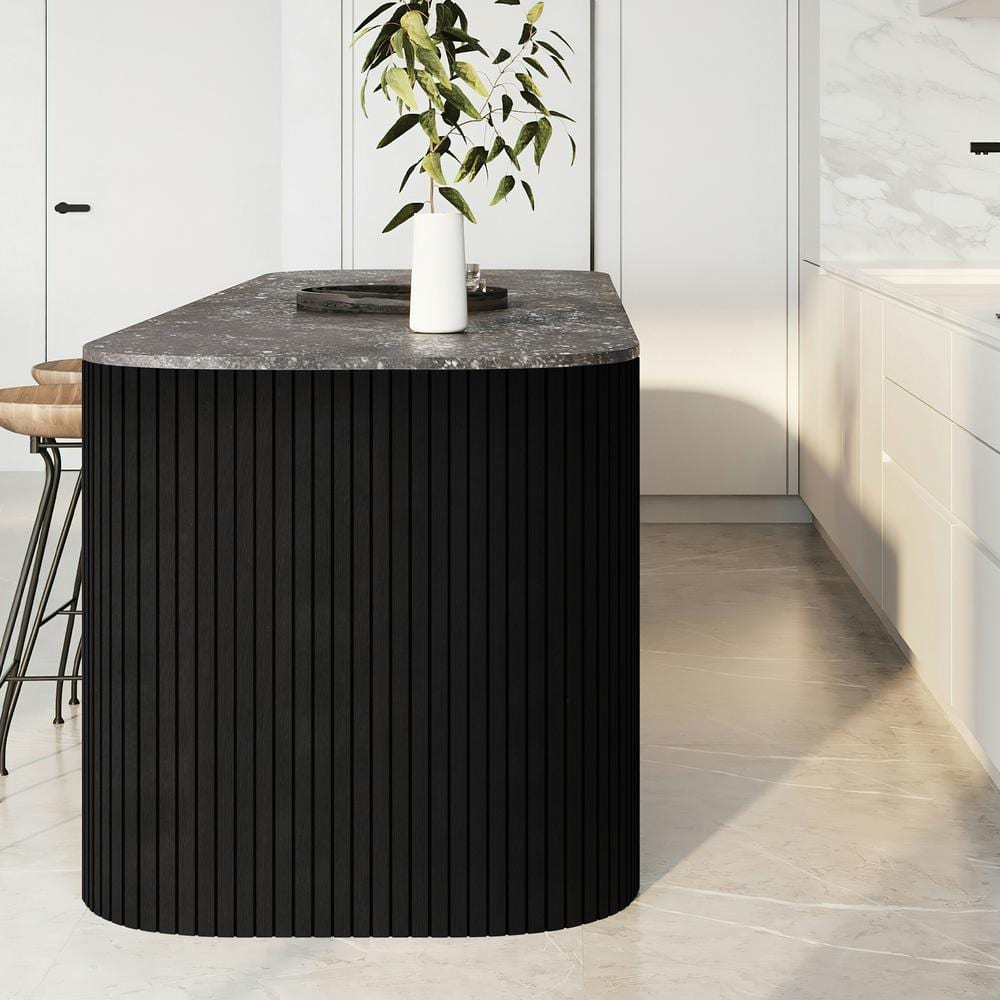 Black Vinyl Shiplap Acoustic Wall Paneling, 8-ft Length