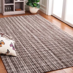 Abstract Brown/Gray 9 ft. x 12 ft. Modern Plaid Area Rug