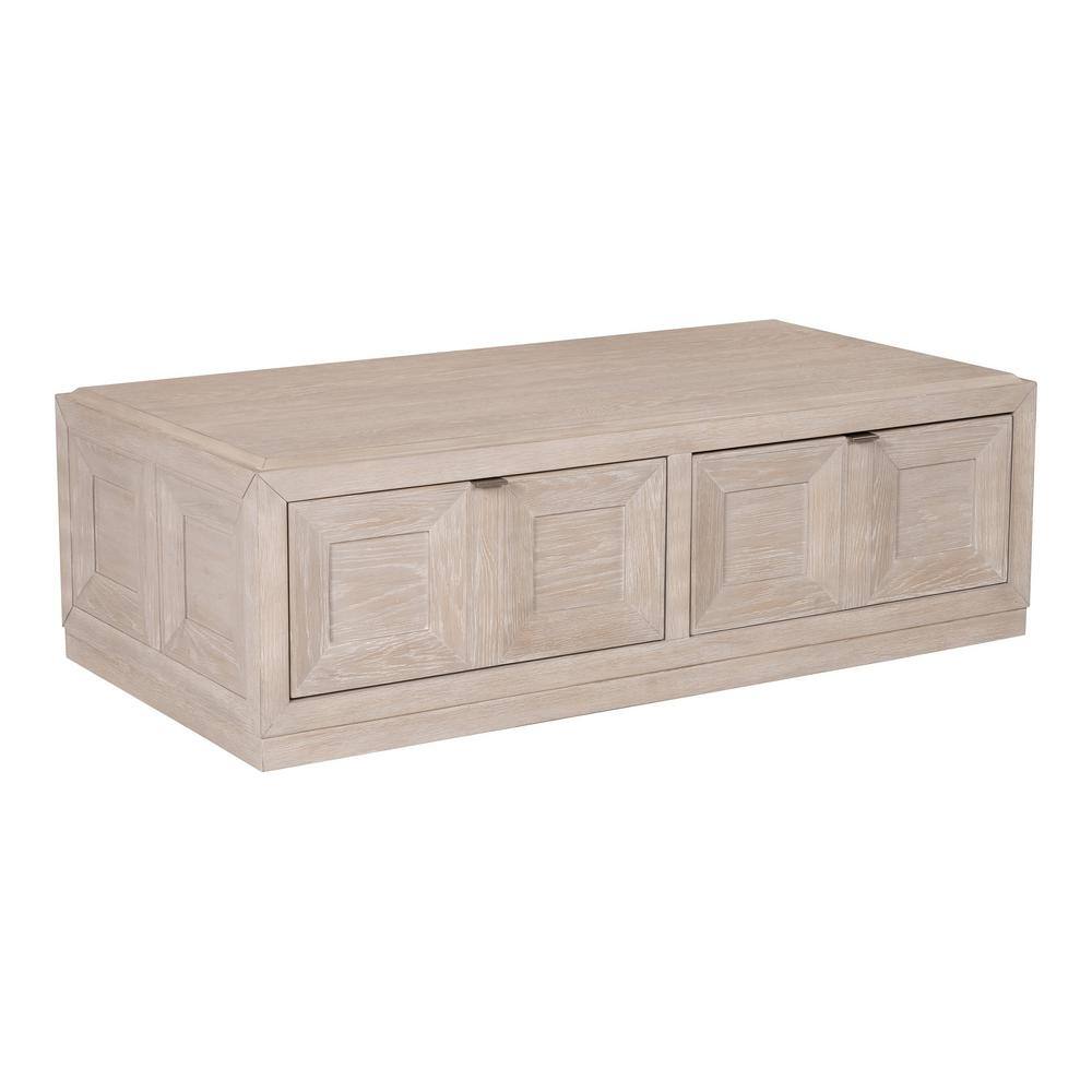 Tawny Brown Rectangular Wood Coffee Table with Storage