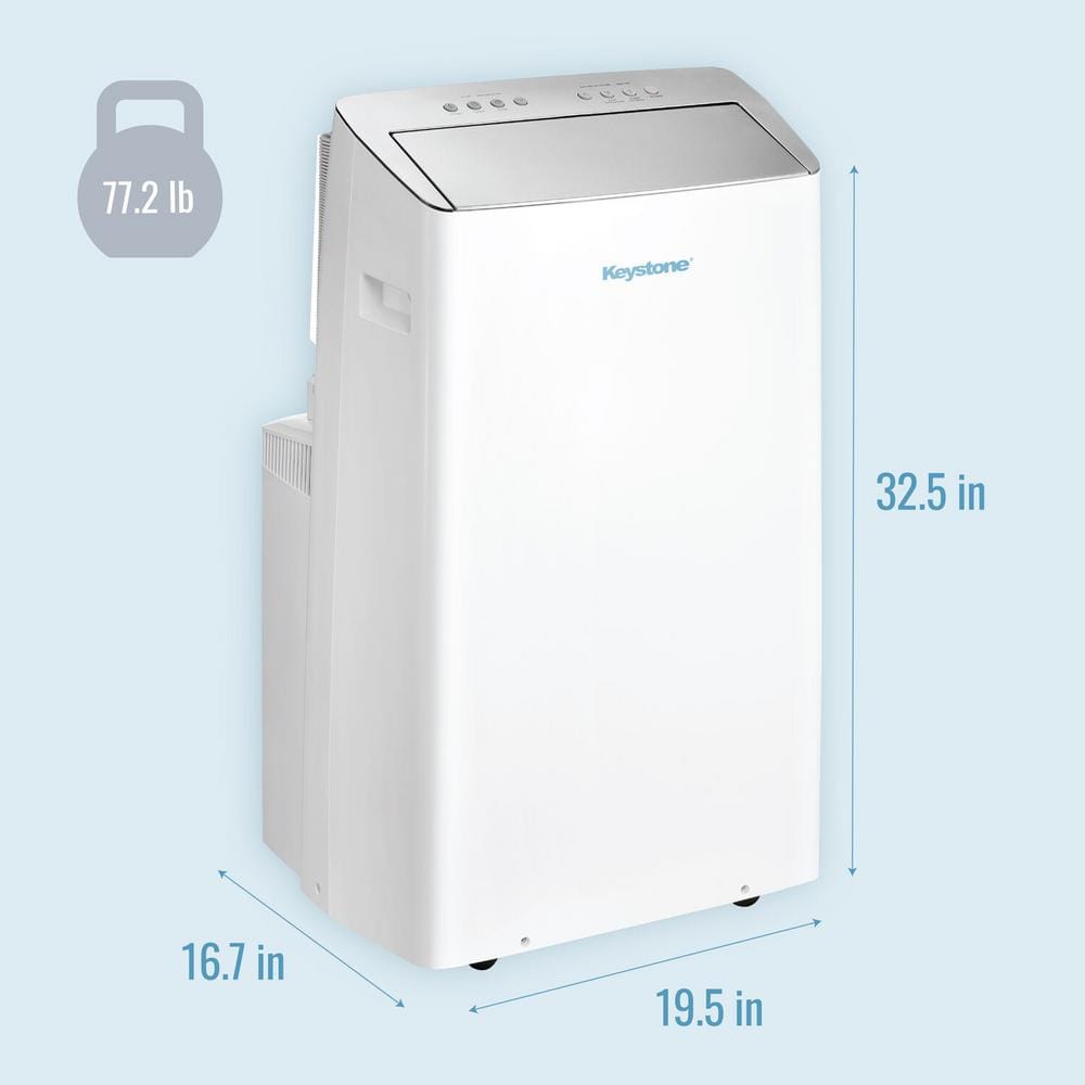 Keystone 14,000 BTU White Portable Air Conditioner with Heater and Remote