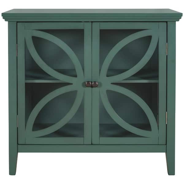 Tileon 32 in. W x 13.8 in. D x 31.1 in. H in Navy Green MDF Ready to Assemble Kitchen Cabinet with Solid Wood Frame & Legs