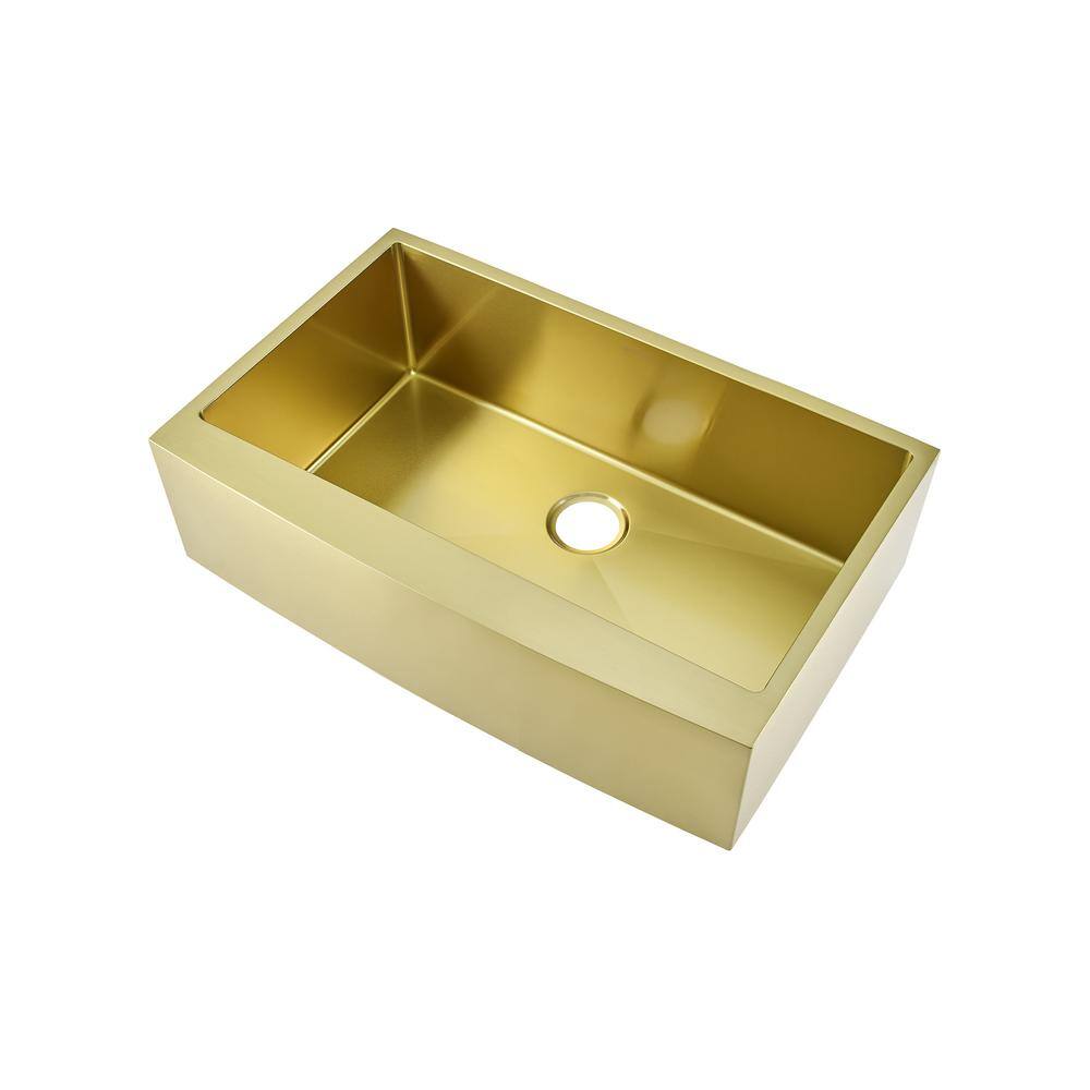 Gold Stainless Steel Farmhouse Single Basin Kitchen Sink