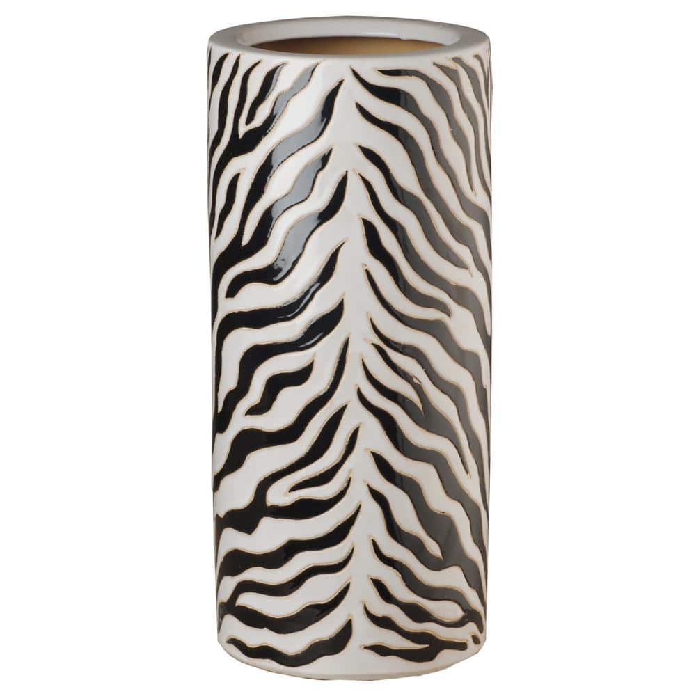 Emissary Zebra, Black and White Ceramic Umbrella Stand 1225BW The