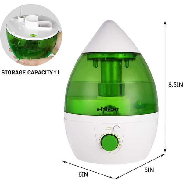 OiiBO 1.06 Gallons Cool Mist Ultrasonic Tower Humidifier with Adjustable  Humidistat for 265 Cubic Feet