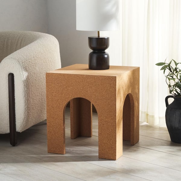 Hansel 18.1 in. Brown Square Wood End Table