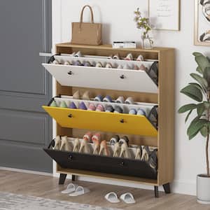 47.2 in. H x 39.4 in. W Multi-Colored Wood Shoe Storage Cabinet