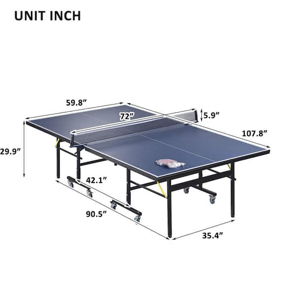 HaoKang Foldable & Portable Mid-Size Table Tennis Table Ping- Pong Table Set with 2 Paddles, 3 Balls and Net Indoor Outdoor for Family  Game : Sports & Outdoors