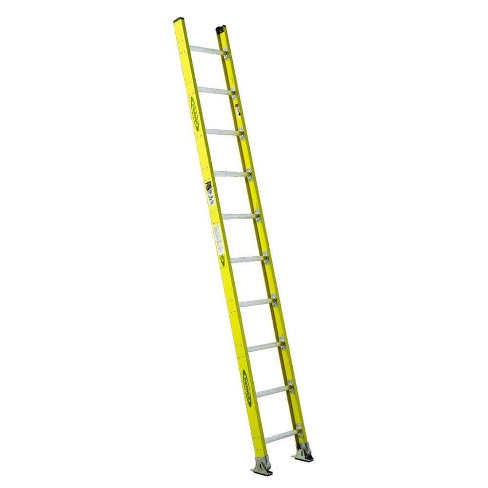 Werner 10 ft. Fiberglass Round Rung Straight Ladder with 375 lb. Load Capacity Type IAA Duty Rating -  7110-1