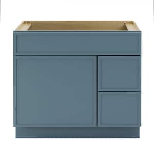 36 in. W x 21 in. D x 32.5 in. H 2-Right Drawers Bath Vanity Cabinet without Top in Sea Green