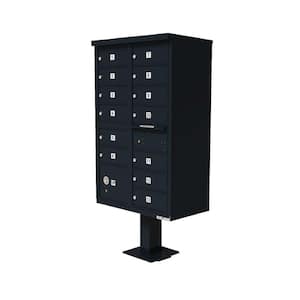Vital Series Black CBU with 13-Mailboxes, 1-Outgoing Mail Compartment, 1-Parcel Locker