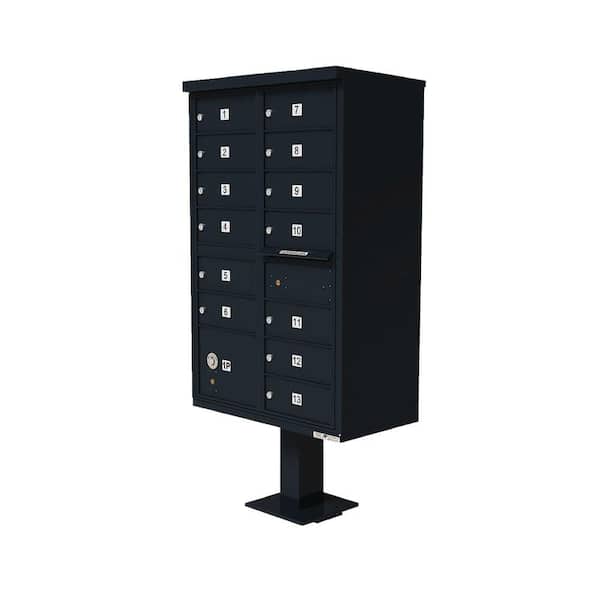 Florence Vital Series Black CBU with 13-Mailboxes, 1-Outgoing Mail Compartment, 1-Parcel Locker