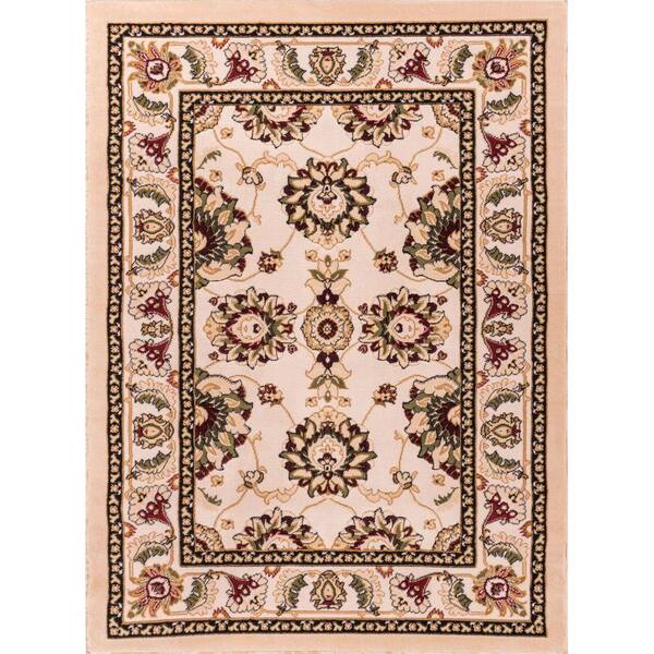 Well Woven Dulcet Alana Ivory 3 ft. x 4 ft. Traditional Medallion Area Rug
