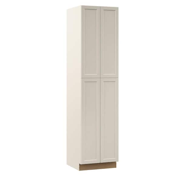 Hampton Bay Designer Series Melvern 24 in. W 24 in. D 96 in. H Assembled Shaker Pantry Kitchen Cabinet in Cloud
