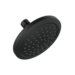 Northerly 1-Spray Patterns with 1.5-GPM 6 in. Wall Mount Rain Fixed Shower Head in Satin Black