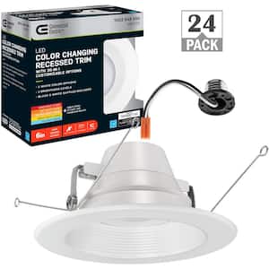 6 in. Adjustable Color Temperatures Integrated LED Recessed Trim Downlight 30 Configurations in One Fixture (24-Pack)