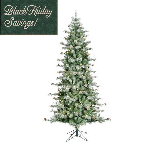 6.5-ft. Pre-Lit Buffalo Fir Green Slim Artificial Artificial Christmas Tree, LED Lights