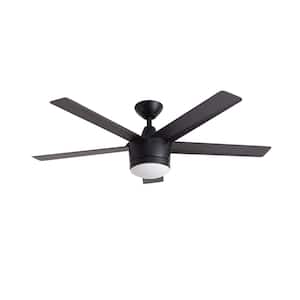 Merwry 48 in. Integrated LED Indoor Matte Black Ceiling Fan with Light Kit and Remote Control