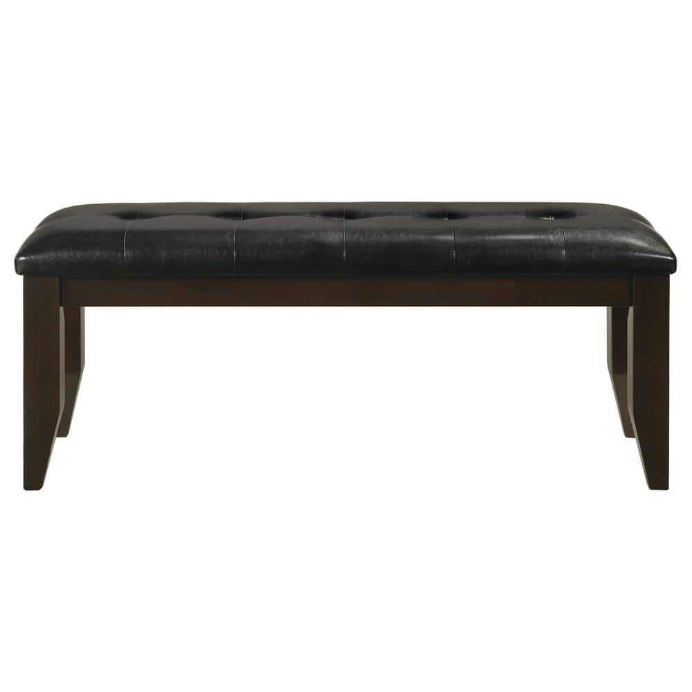 Dalila Cappuccino Faux Leather Upholstered Dining Bench