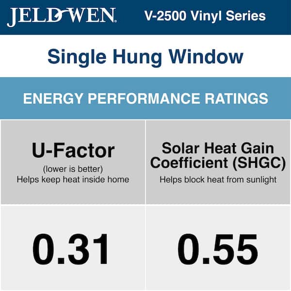 V-2500 Series 35.5 in. x 59.5 in. Single Hung Vinyl Low-E White Nail Fin Frame New Construction Tilt-In Window