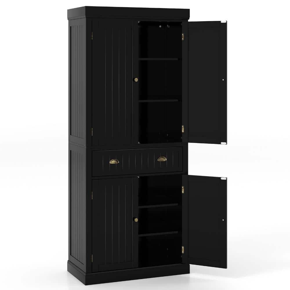 Kitchen Pantry Storage Cabinet 30 x 16 x 72 in. 4 Doors 1 Drawer 4 Adjustable Shelves Anti-Topple Kit Freestanding Tall price history on PriceWatchPro