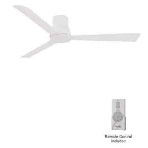 Simple Flush 60 in. Indoor/Outdoor Flat White Standard Ceiling Fan with Remote Included