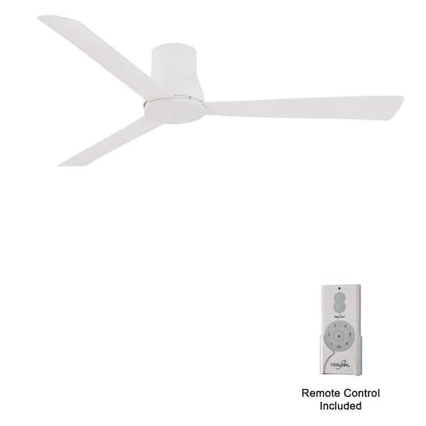 Simple Flush 60 in. Indoor/Outdoor Flat White Standard Ceiling Fan with Remote Included