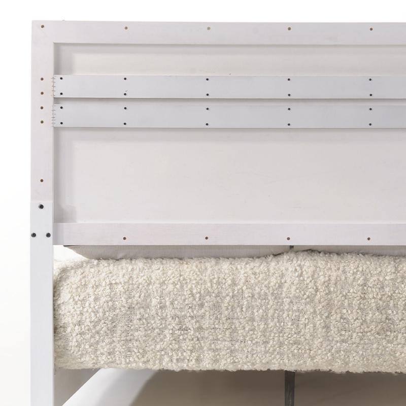 White Queen Upholstered Bed with Crystal Accented Headboard