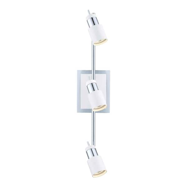 Eglo Davida 2 ft. 3-Light Matte White/Chrome Fixed Track Lighting Kit