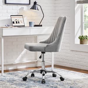 Cullen Gray Channel-Tufted Upholstered Office Chair with Adjustable Metal Base