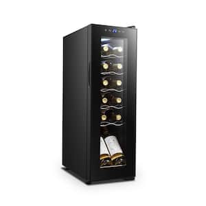 12-Bottle Home Wine Cooler Fridge Smart Wine Cooler Chilling Refrigerator with Digital Touchscreen Control