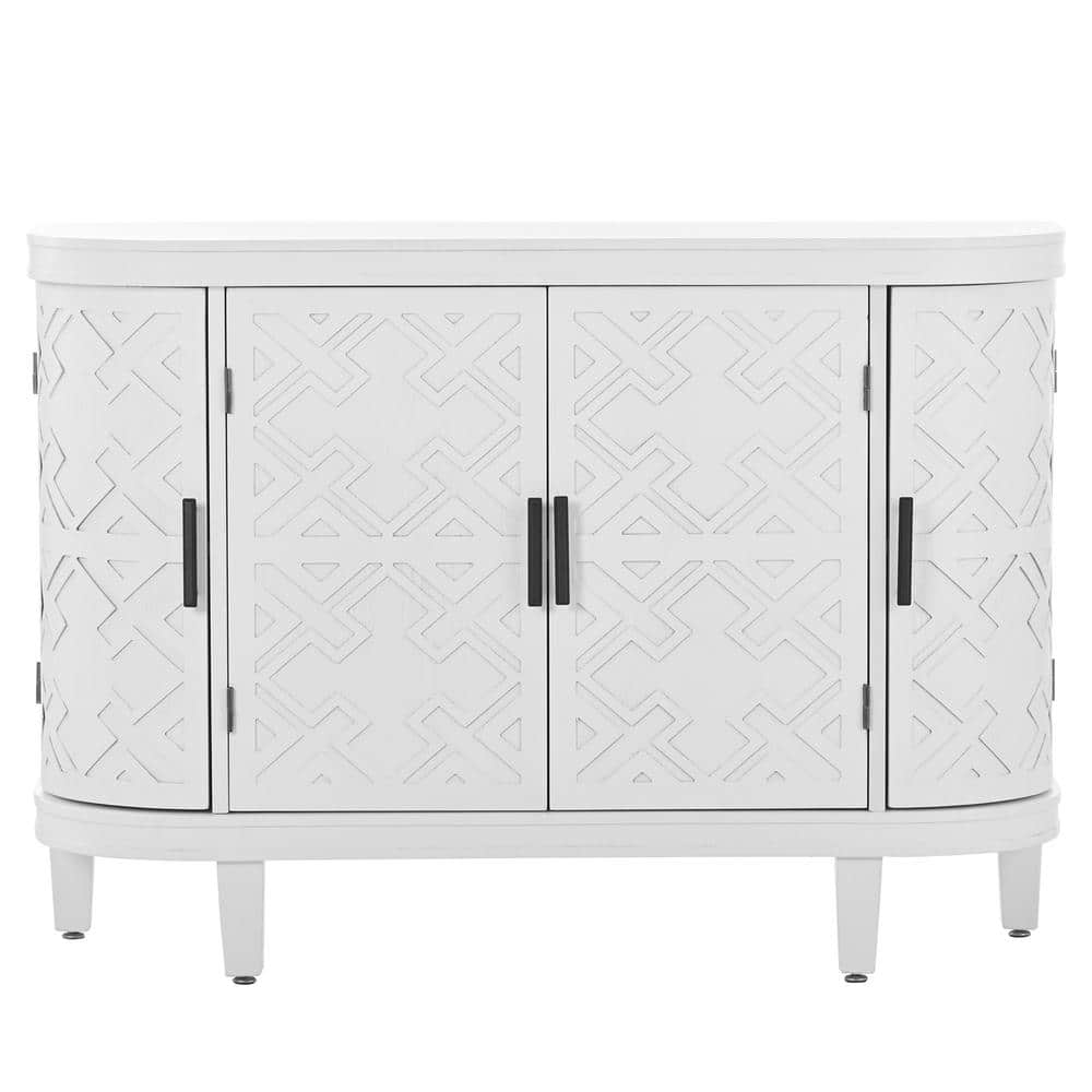 JASIWAY White Freestanding Accent Storage Cabinet Sideboard with 2 ...