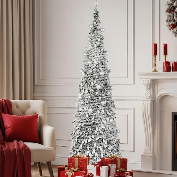 6 ft. Fully Decorated Pre-Lit Pop Up Artificial Christmas Tree with 150 LED Lights