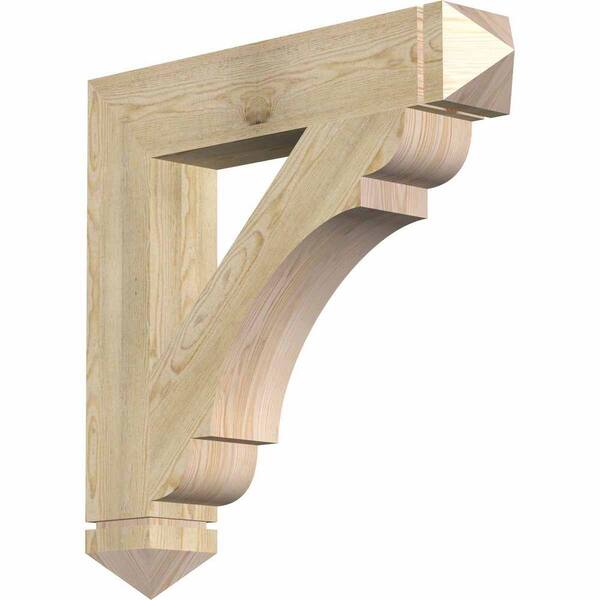 Ekena Millwork 6 in. x 38 in. x 34 in. Douglas Fir Olympic Arts and Crafts Rough Sawn Bracket