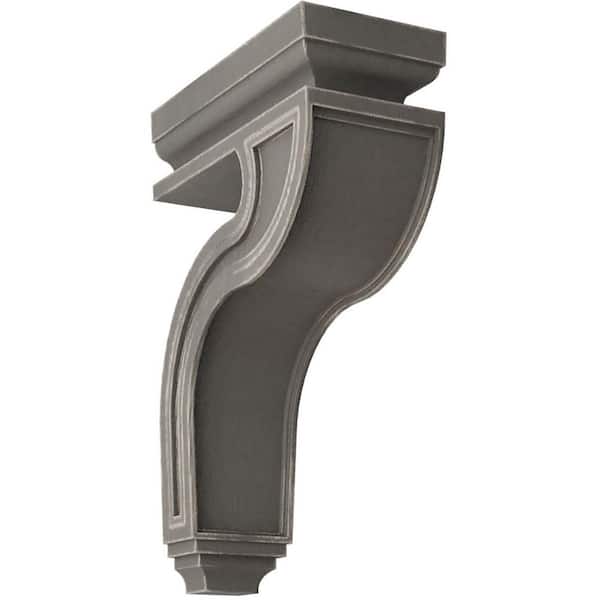 4 in. x 13 in. x 8-1/2 in. Reclaimed Grey Hollow Back Wood Vintage Decor Corbel