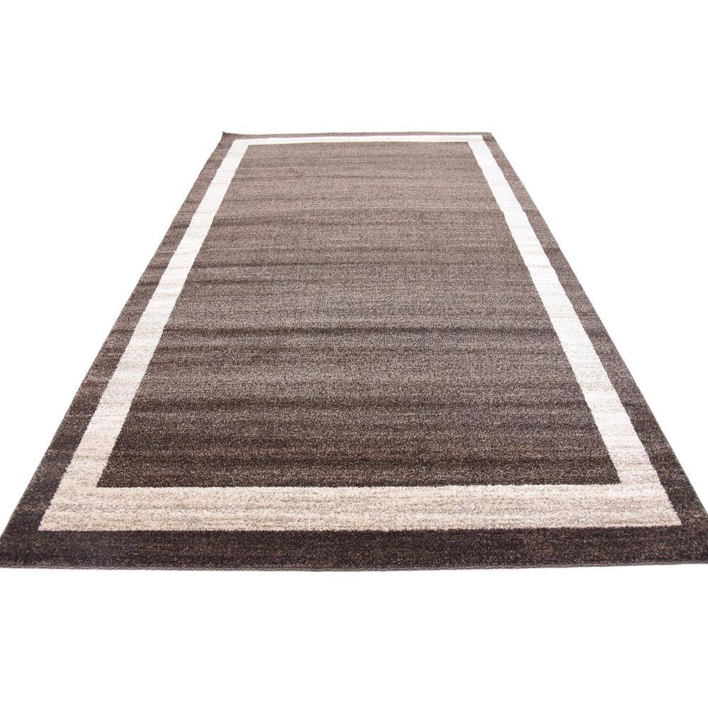 Modern Tufted Rectangular Brown & Ivory Easy-Care Rug