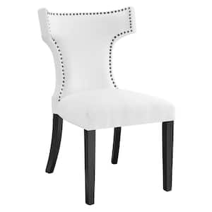 Curve Fabric Dining Chair in White