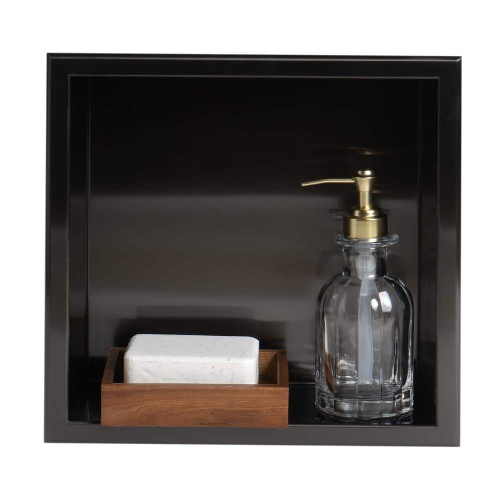 Brushed Black Stainless Steel Wall Mount Shower Niche