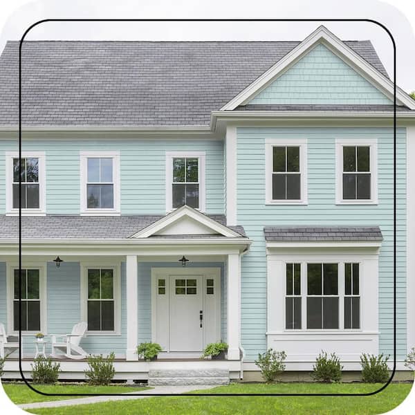 BEHR ULTRA 5 gal. #500E-3 Rain Washed Flat Exterior Paint & Primer