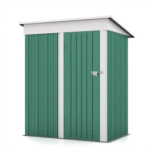 5 ft. W x 3 ft. D Outdoor Storage Green Metal Shed with Sloping Roof and Lockable Door (16 sq. ft.)