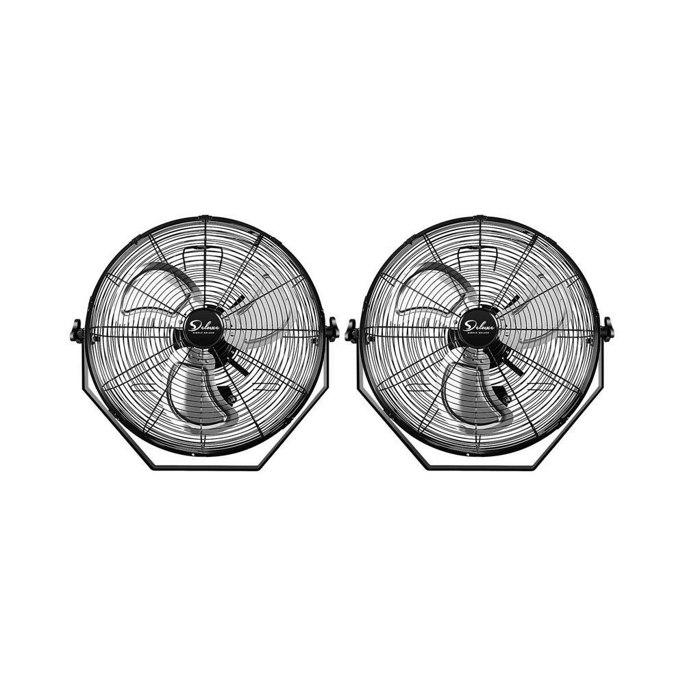 Aoibox 20 in. High Velocity 3 Speed WallMount Fan in Black 2Pack