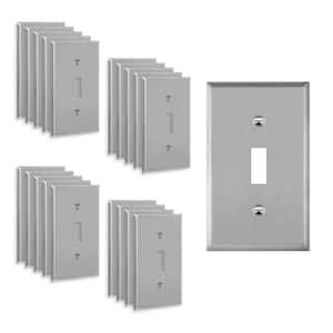 1-Gang Stainless Steel Toggle Switch Metal Wall Plate, Standard Size (20-Pack)