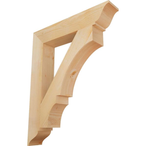 Ekena Millwork 6 in. x 42 in. x 34 in. Douglas Fir Balboa Traditional Rough Sawn Bracket