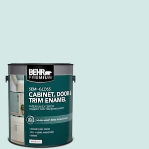 1 gal. #T14-5 Sky Blue Semi-Gloss Enamel Interior/Exterior Cabinet, Door & Trim Paint