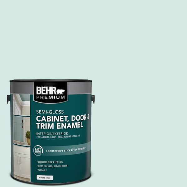 1 gal. #T14-5 Sky Blue Semi-Gloss Enamel Interior/Exterior Cabinet, Door & Trim Paint