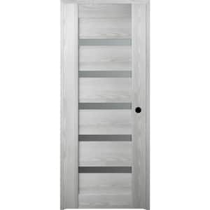 Vona 07-04 32 in. x 80 in. Left-Hand 5-Lite Frosted Glass Ribeira Ash Solid Core Wood Single Prehung Interior Door