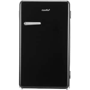 19.2 in. 3.3 cu. ft. Mini Refrigerator Retro in Black Manual Defrost with Freezer Less Energy Star Adjustable Legs