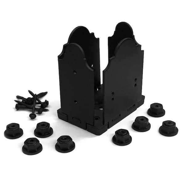 OWT Ornamental Wood Ties Laredo Sunset 4 in. x 6 in. Black Galvanized Steel Decorative Post Base